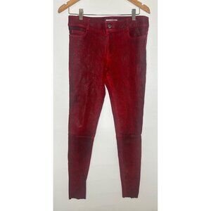 Gomez-Gracia London Unique Red Leather Pants, US8/UK14
